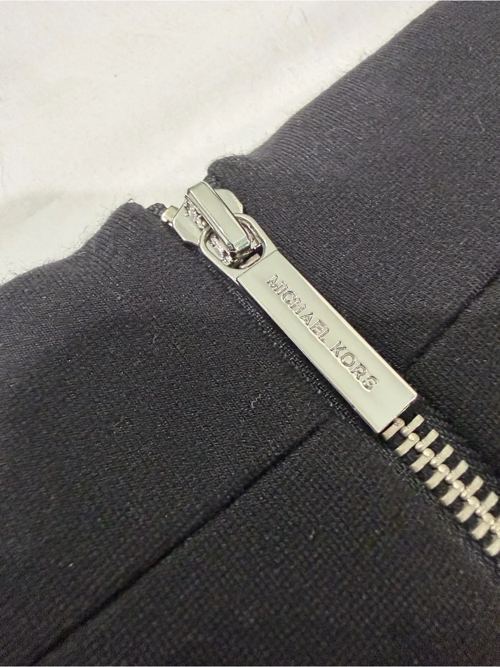 Michael Kors Classic Black Pencil Skirt with Silver Zip Details Size 2